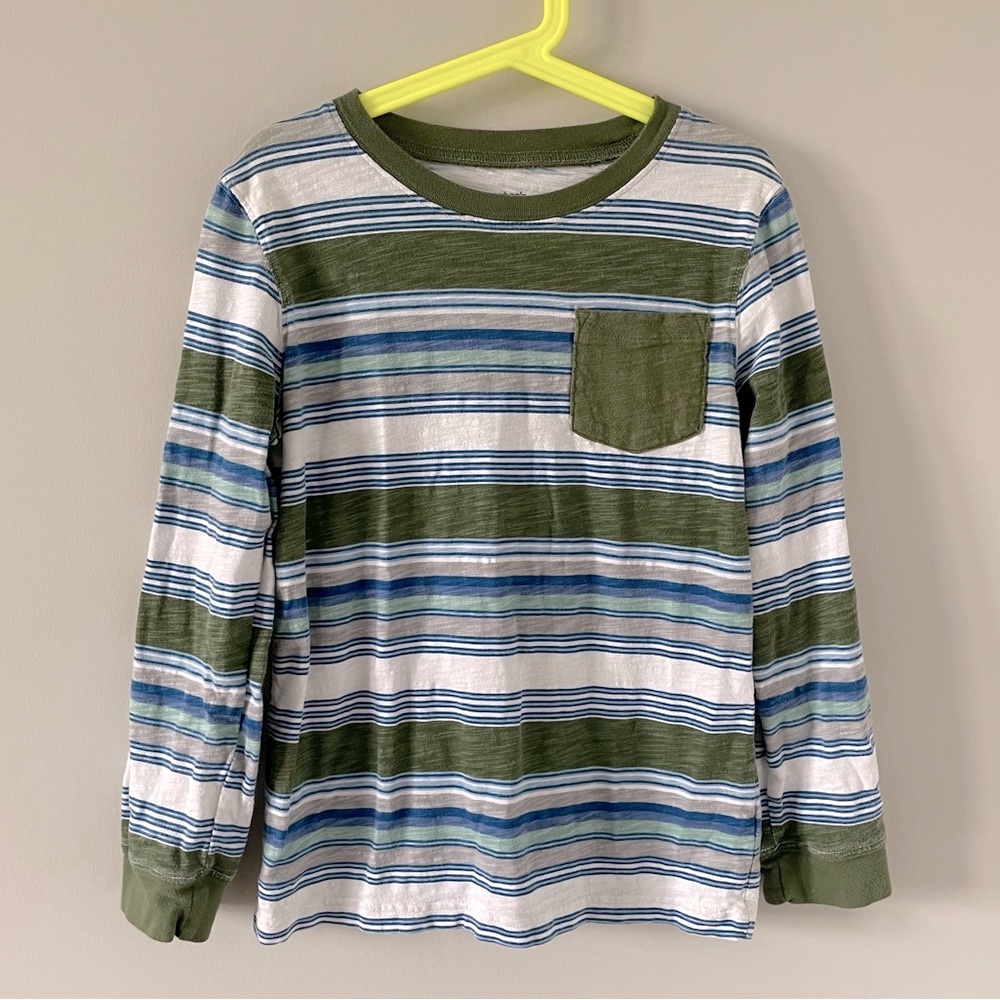Carter’s Striped Boys Pocket Long-Sleeve T-Shirt